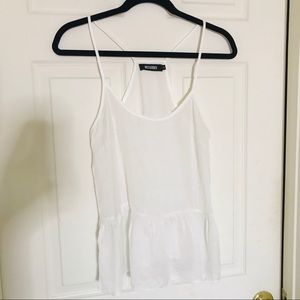 Misguided White Flowy Tank Top